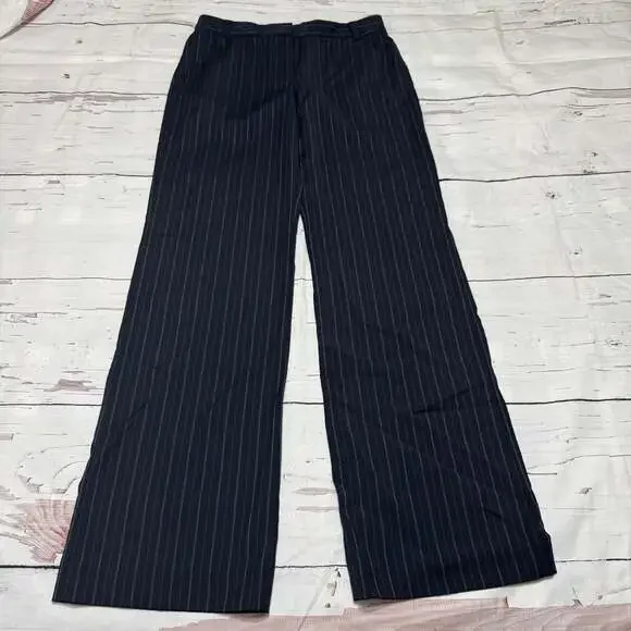 J.Crew City Fit Women's Navy Blue Wool Blend Pinstripe Dress Pants - Picture 6 of 6